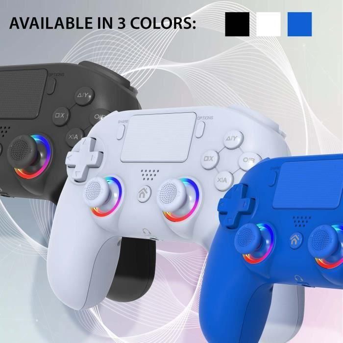 Mando inalámbrico SUBSONIC para PS4 con LED y vibración, conector para auriculares, color negro. 1 Mando inalámbrico SUBSONIC para PS4 con LED y vibración, conector para auriculares, color negro. 1