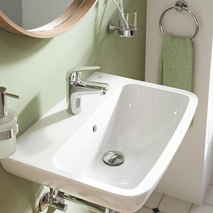 Mezclador monomando de lavabo - GROHE Swift - 24323001 - Cromo - Talla S - Apertura para agua fría - Ahorro de agua - Desagüe click-clack 1 Mezclador monomando de lavabo - GROHE Swift - 24323001 - Cromo - Talla S - Apertura para agua fría - Ahorro de agua - Desagüe click-clack 1