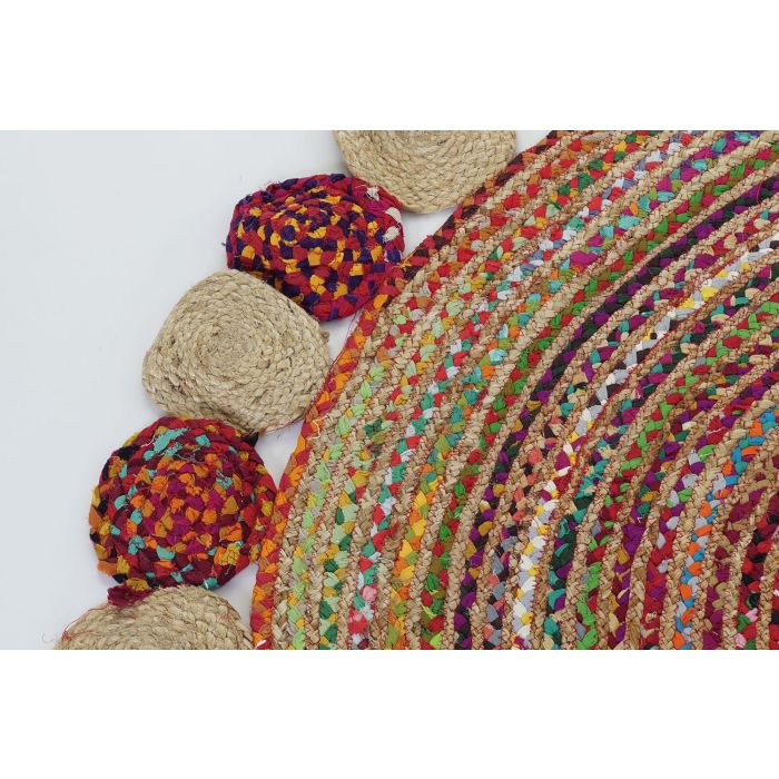 DKD Home Decor Alfombra Pokara Indio Multicolor 160 x 160 cm Algodón Yute Poliéster 1 DKD Home Decor Alfombra Pokara Indio Multicolor 160 x 160 cm Algodón Yute Poliéster 1