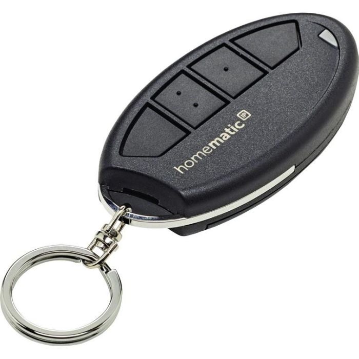 Homematic IP 140740A0 Mando a distancia de llavero de 4 botones para domótica, inalámbrico RF, negro