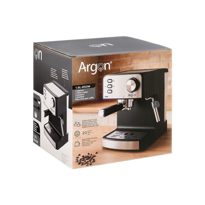 Cafetera Brazo 20 Bares 1,6L 850W Argon 28x28x23cm (2 Unidades) 2 Cafetera Brazo 20 Bares 1,6L 850W Argon 28x28x23cm (2 Unidades) 2