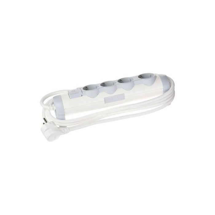 Regleta con interruptor Legrand 694627/ 4 Tomas de corriente/ Blanca 2 Regleta con interruptor Legrand 694627/ 4 Tomas de corriente/ Blanca 2