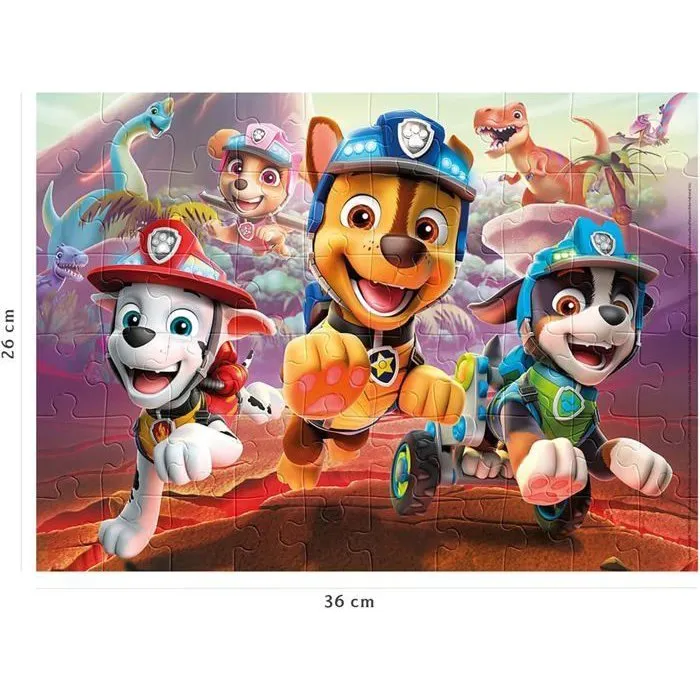 Nathan Puzzle Paw Patrol al rescate de los dinosaurios 60 piezas para niños a partir de 6 años Rompecabezas 3