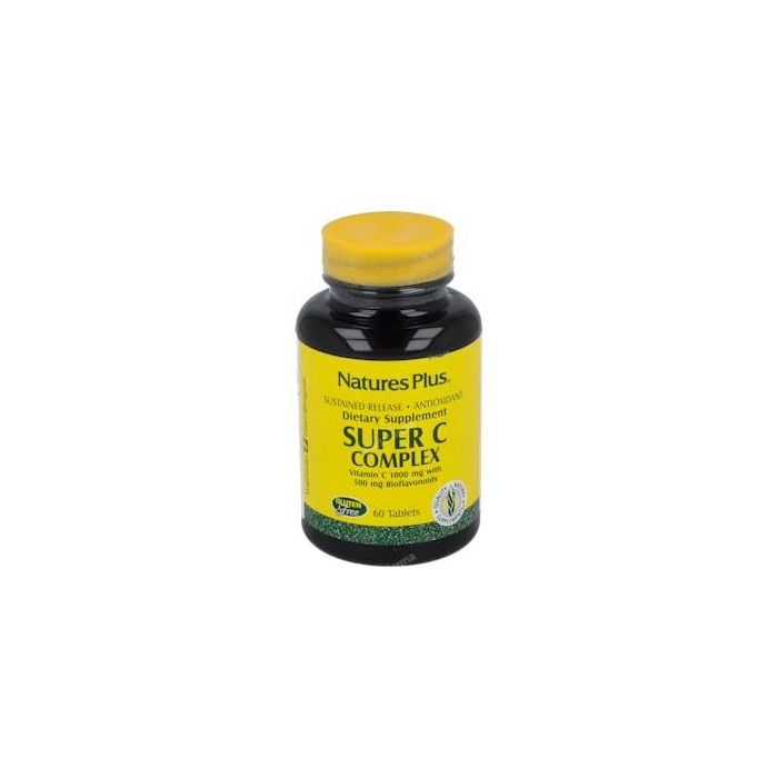 NATURES PLUS Super C Complex + Bioflavonoides Acción Retardada 1000 mg 60 Comprimidos para Inmunidad y Circulación