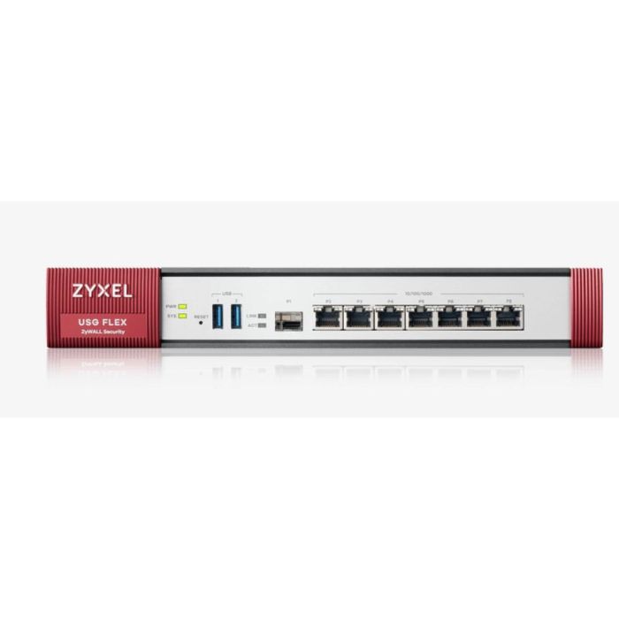 Zyxel USG FLEX 500 Firewall de seguridad Device Only - Rendimiento 2.3 Gbit/s Firewall, 0.81 Gbit/s VPN, 7 puertos RJ-45 0 Zyxel USG FLEX 500 Firewall de seguridad Device Only - Rendimiento 2.3 Gbit/s Firewall, 0.81 Gbit/s VPN, 7 puertos RJ-45 0
