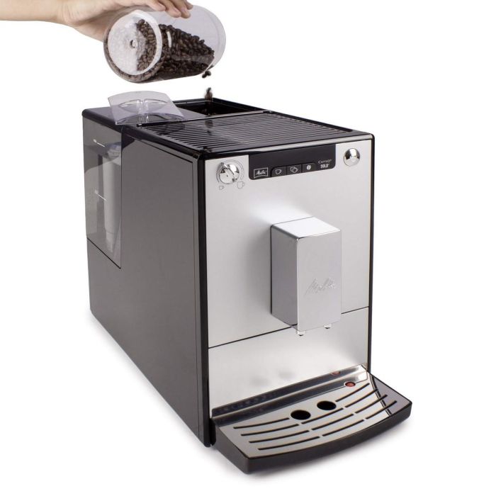 Melitta E950-103 Caffeo Solo Máquina de espresso automática, molinillo integrado, 15 bar, depósito 1.2L agua y 120g granos, Plata 4