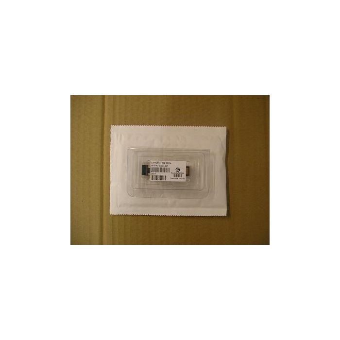 Hewlett Packard Enterprise 10Gb SFP+ SR transceiver, 850nm wavelength, supports multimode fiber up to 400m, compatible with HPE BladeSystem. 1 Hewlett Packard Enterprise 10Gb SFP+ SR transceiver, 850nm wavelength, supports multimode fiber up to 400m, compatible with HPE BladeSystem. 1
