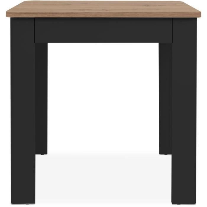 Mesa OSLO - Rectangular - 4 personas - 80 x 77 x 80 cm - Negro / Roble artesanal 2 Mesa OSLO - Rectangular - 4 personas - 80 x 77 x 80 cm - Negro / Roble artesanal 2