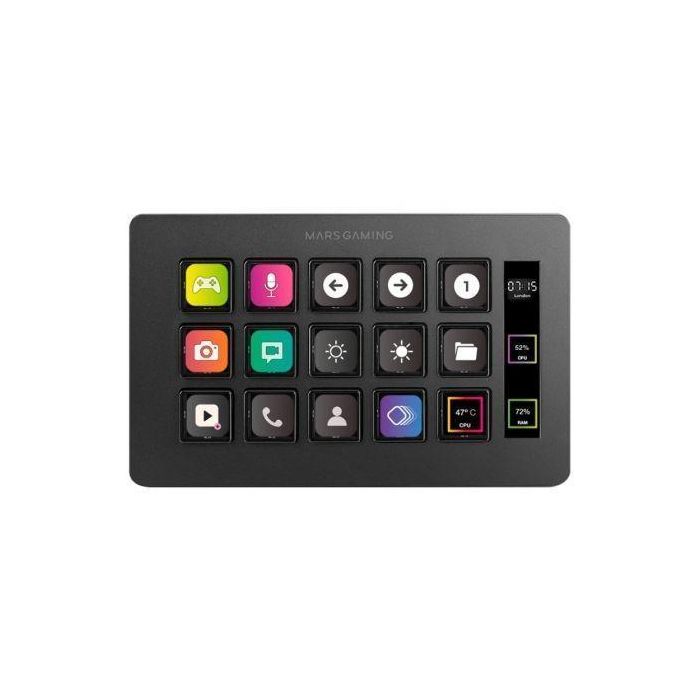 Mars Gaming Stream Deck Slim MSD-ONE 15 Teclas LCD Negro Controladores de Streaming 1