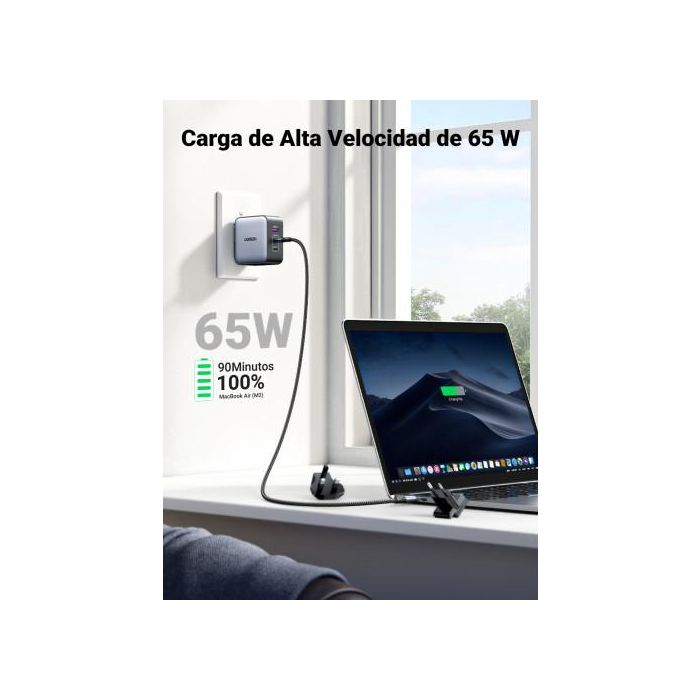 Ugreen 65W Nexode Gan Auriculares, Teléfono Móvil, Portátil, Reloj Inteligente, Tableta Gris Usb Carga Rápida Interior 2 Ugreen 65W Nexode Gan Auriculares, Teléfono Móvil, Portátil, Reloj Inteligente, Tableta Gris Usb Carga Rápida Interior 2
