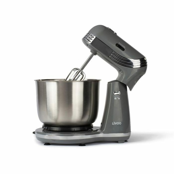 LIVOO DOP137G - Robot pastelero multifunción - Cuenco de acero inoxidable 3L - 6 velocidades - Batidor y gancho de metal - Gris 5 LIVOO DOP137G - Robot pastelero multifunción - Cuenco de acero inoxidable 3L - 6 velocidades - Batidor y gancho de metal - Gris 5