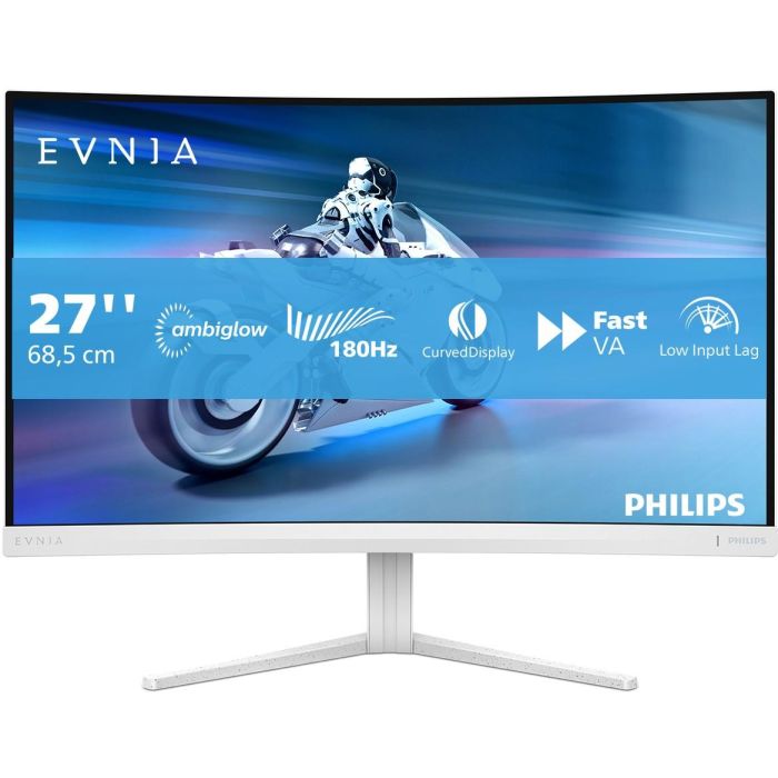 Philips 27M2C5201L Monitor Curvo 27 Pulgadas QHD 165Hz 1ms VA 2560x1440 16:9 Blanco Conexiones HDMI DP