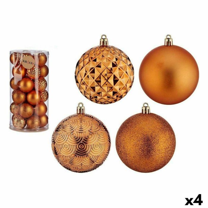 Set de Bolas de Navidad Krist+ Naranja PVC 8 cm (4 Unidades)