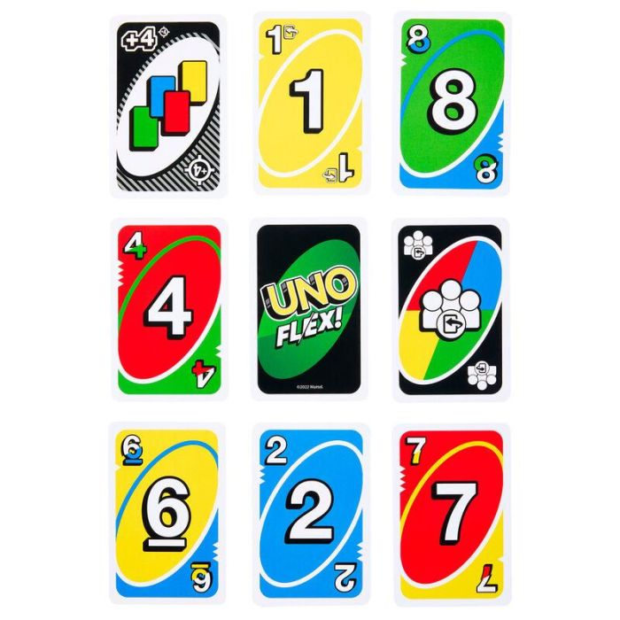 Mattel Games Hmy99 Juego de Cartas UNO Flex con Cartas Especiales para Cambiar Color, Juego Familiar +7 Años, Multilenguaje 4 Mattel Games Hmy99 Juego de Cartas UNO Flex con Cartas Especiales para Cambiar Color, Juego Familiar +7 Años, Multilenguaje 4