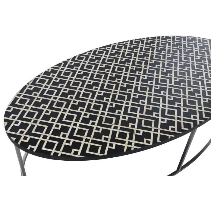 Mesa de Centro Home ESPRIT Negro Marfil 150 x 80 x 40 cm 5 Mesa de Centro Home ESPRIT Negro Marfil 150 x 80 x 40 cm 5