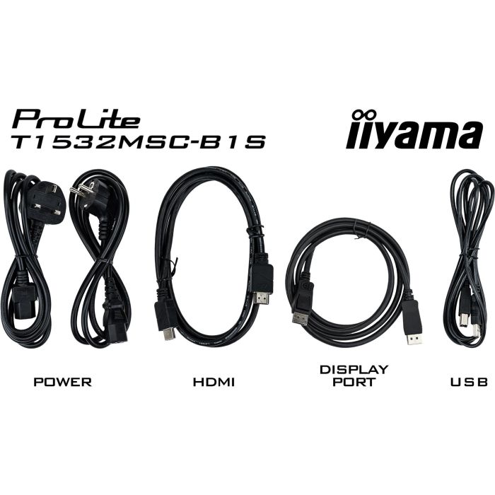 IIYAMA T1532MSC-B1S Monitor Táctil 15" (38.1cm) XGA LCD 4:3 ProLite, 10 Puntos Táctiles, HDMI+DP, 8ms, Negro 10