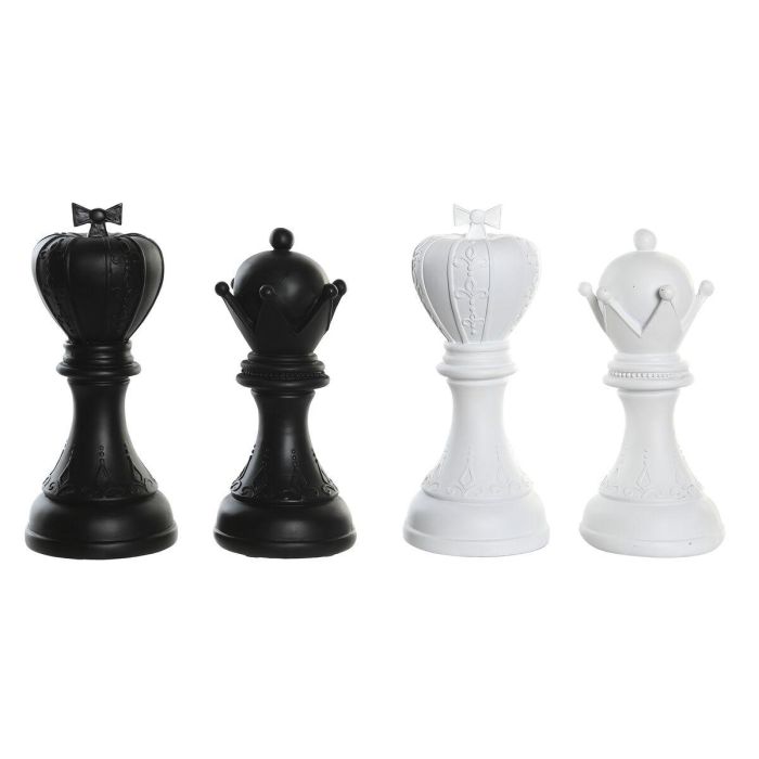 DKD Home Decor Set de Figuras Decorativas Modernas para Hogar Ajedrez Blanco Negro de Resina - Pack 4 Unidades, 12 x 25.5 x 12 cm DKD Home Decor Set de Figuras Decorativas Modernas para Hogar Ajedrez Blanco Negro de Resina - Pack 4 Unidades, 12 x 25.5 x 12 cm