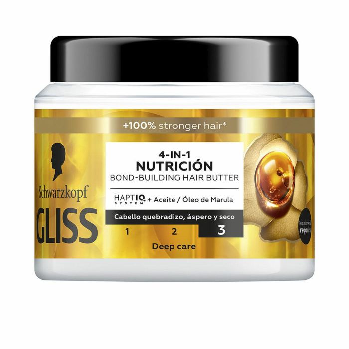 Schwarzkopf Mass Market GLISS OIL NUTRITIVE Mascarilla 4 en 1 para cabellos ásperos y dañados 400 ml Schwarzkopf Mass Market GLISS OIL NUTRITIVE Mascarilla 4 en 1 para cabellos ásperos y dañados 400 ml