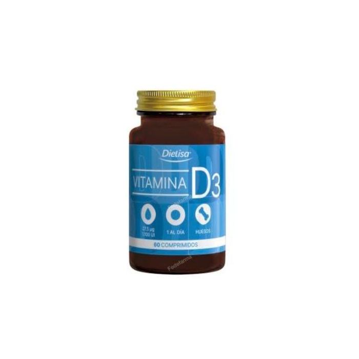 Dietisa Vitamina D3 60 Comprimidos. Mantiene Huesos y Músculos, Apoya el Sistema Inmunitario y la Absorción de Calcio