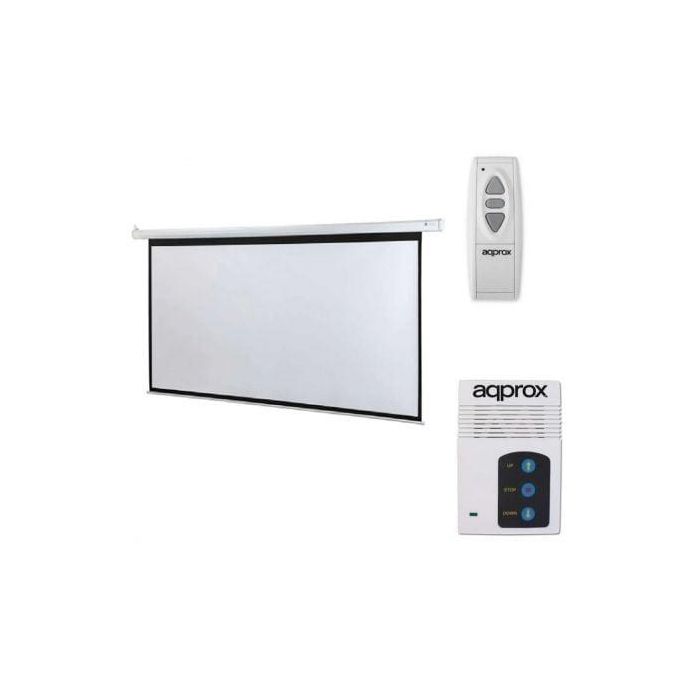 PANTALLA DE PROYECCION PANORAMICA ELÉCTRICA APROX APPP92E - 184X104 - 16:9 - INTERRUPTOR DE PARED Y MANDO A DISTANCIA - TRASERA NEGRA OPACA 0 PANTALLA DE PROYECCION PANORAMICA ELÉCTRICA APROX APPP92E - 184X104 - 16:9 - INTERRUPTOR DE PARED Y MANDO A DISTANCIA - TRASERA NEGRA OPACA 0