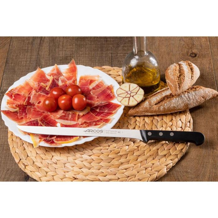 Arcos Cuchillo Jamonero Flexible Serie Universal 240 mm Acero Inoxidable Nitrum Mango Polioximetileno Negro Sistema Bactiproof Silver 4 Arcos Cuchillo Jamonero Flexible Serie Universal 240 mm Acero Inoxidable Nitrum Mango Polioximetileno Negro Sistema Bactiproof Silver 4