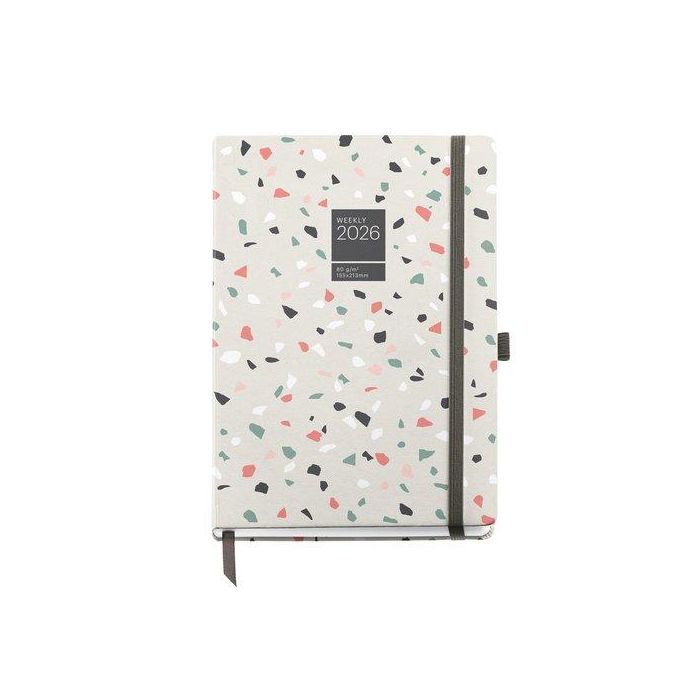 Agenda Anual (2026) Miquelrius Grafica Cosida Tapa Extra Con Goma Plus 155X213 S/V Terrazo