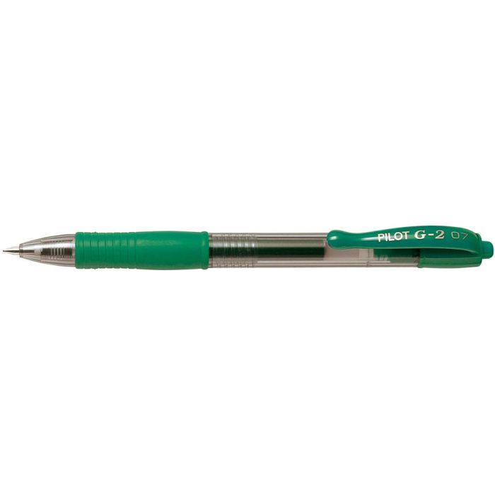 Boligrafo Pilot G-2 Verde Tinta Gel Retractil Sujecion De Caucho 12 unidades 1