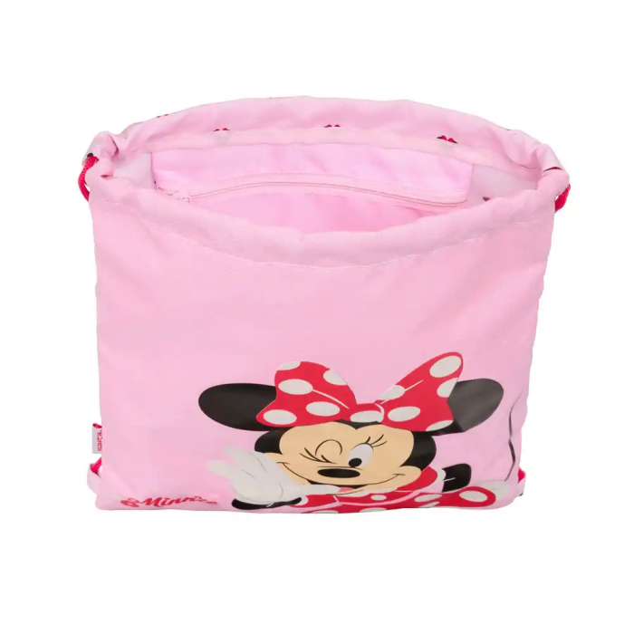 Bolsa Mochila con Cuerdas Minnie Mouse Naive Rosa 26 x 34 x 1 cm 3