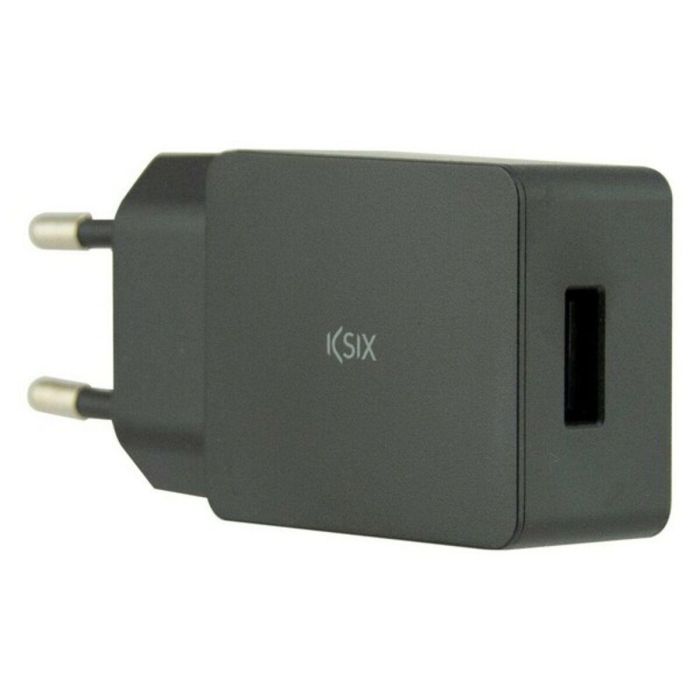 Cargador de Pared + Cable USB A a USB C KSIX USB Negro 10 Cargador de Pared + Cable USB A a USB C KSIX USB Negro 10