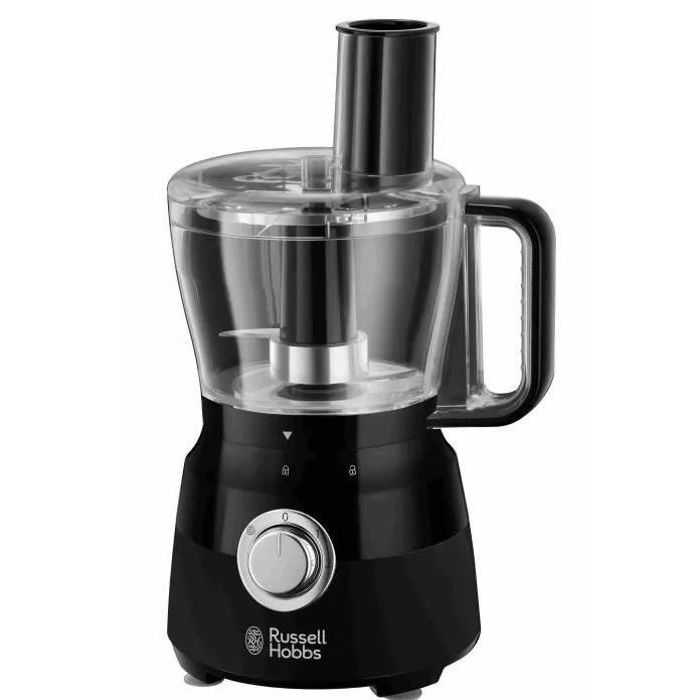 Robot Multifunción - RUSSELL HOBBS - Negro Mate 24732-56 - 600 W - Bol de 2,5 L - Cuchillas de acero inoxidable - Disco reversible - Negro mate 3