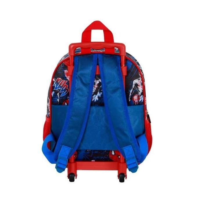 Karactermania Mochila 3D Spiderman Wall con Ruedas, 26 x13 x34 cm, Rojo, 3 Años