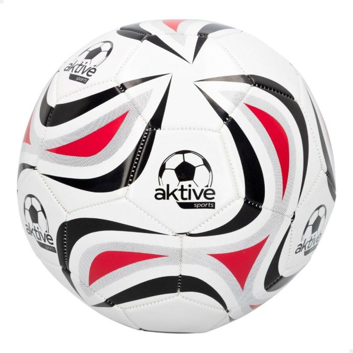 Balón de Fútbol Aktive 5 Ø 22 cm Blanco PVC (12 Unidades) 1