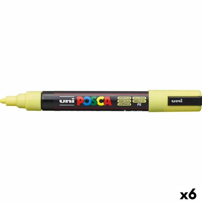 Rotulador de pintura acrílica POSCA PC-5M Amarillo 1,8-2,5 mm (6 Unidades)