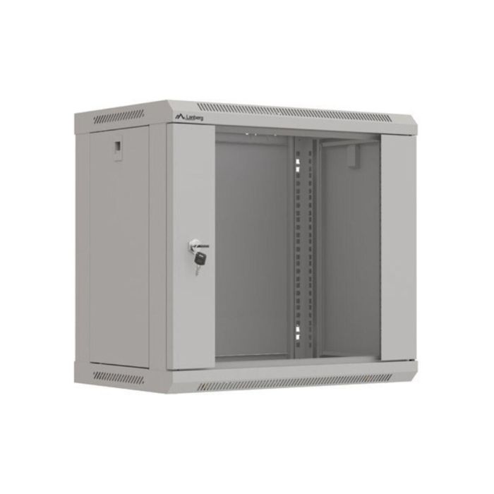 Lanberg WF03-5309-10S Armario Rack de Pared 9U Negro, con Cierre de Teclado, Rieles de Rack, Soporta hasta 60 kg