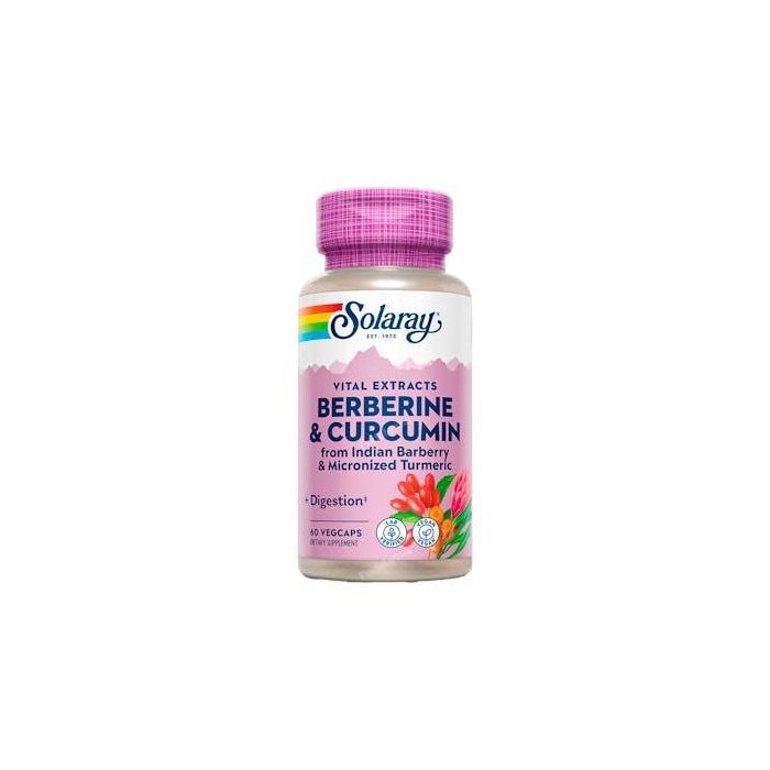 SOLARAY Berberine Cúrcuma 600 mg 60 Cápsulas - Apoyo Cardiovascular, Glucosa y Articulaciones