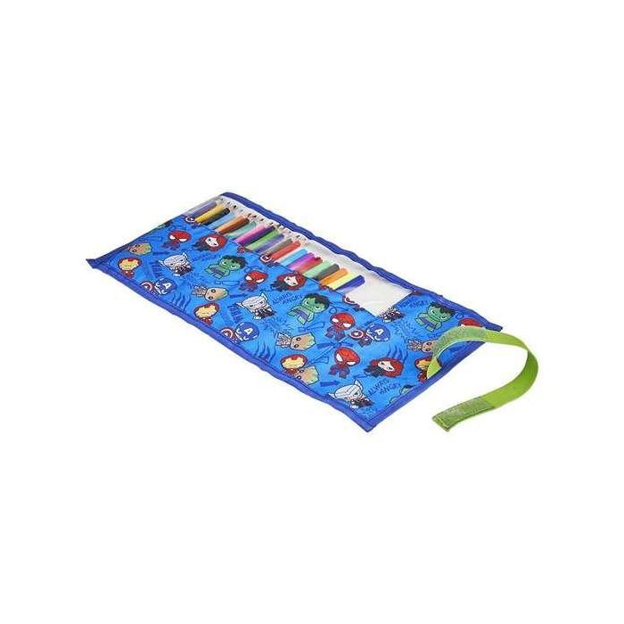 Cerdá Estuche Portatodo Accesorios Capitán América Avengers Azul, para Material Escolar, Niños 3-12 Años