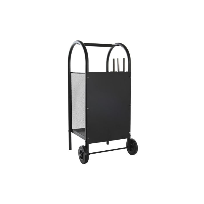 DKD Home Decor Leñera Loft Negro Acero y Plástico Set de 3 Piezas 36 x 81 x 42 cm 4