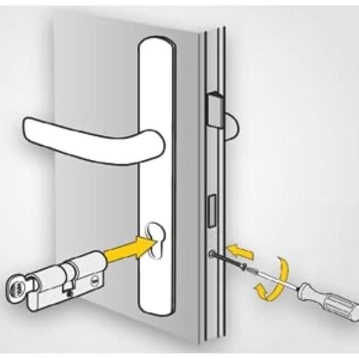 Cerradura de medio cilindro YALE para puerta de garaje - 5 pines - 3 llaves - 30 x 10 mm 4