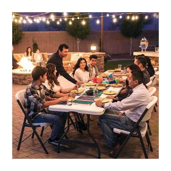 Mesa Plegable Lifetime Blanco Rectangular Acero Plástico 182 x 76 x 73,5 cm 4 Mesa Plegable Lifetime Blanco Rectangular Acero Plástico 182 x 76 x 73,5 cm 4
