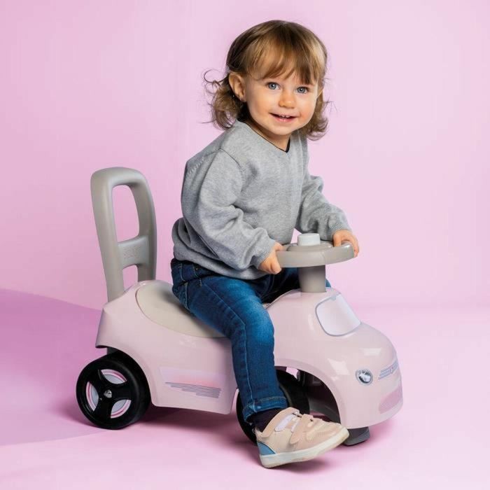 Smoby - Portabebés 2 en 1 - Auto Pink - Caja debajo del sillín + bocina - A partir de 10 meses - Hecho en Francia 3