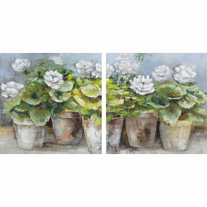 Cuadro Cottage DKD Home Decor Verde Marron Claro 3.5 x 80 x 80 cm (2 Unidades) Cuadro Cottage DKD Home Decor Verde Marron Claro 3.5 x 80 x 80 cm (2 Unidades)