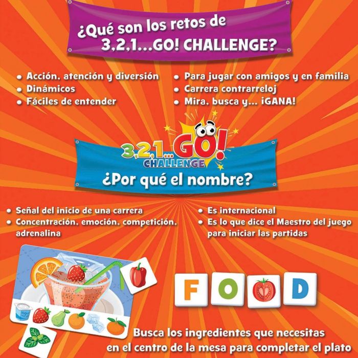 Educa 19392 Juego de Mesa 3,2,1 Go Challenge - Food, juego de agudeza visual para encontrar ingredientes y completar platos, +6 años 2 Educa 19392 Juego de Mesa 3,2,1 Go Challenge - Food, juego de agudeza visual para encontrar ingredientes y completar platos, +6 años 2