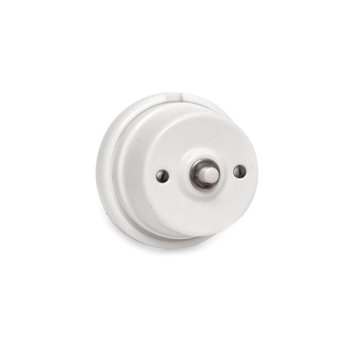 Edm Pulsador Timbre Vintage Superficie Porcelana Blanco 2A 250V Ø80mm 0 Edm Pulsador Timbre Vintage Superficie Porcelana Blanco 2A 250V Ø80mm 0