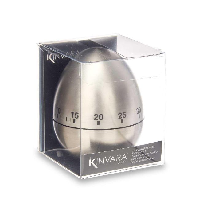 Kinvara Temporizador de Cocina Huevo de Acero Inoxidable 6x7.5x6 cm (24 Unidades) 2 Kinvara Temporizador de Cocina Huevo de Acero Inoxidable 6x7.5x6 cm (24 Unidades) 2