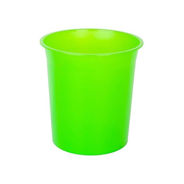 Papelera Plastico Cerrada 16 Litros Traslucido Kiwi