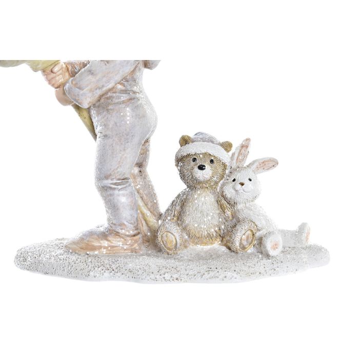 Figura Navidad Moderna DKD Home Decor Rosa Gris 5.5 x 12 x 11 cm (2 Unidades) 2