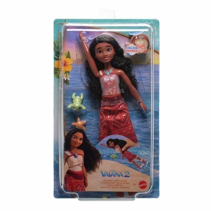 Disney Princess Muñeca Nadadora Vaiana 2 Vaiana JFF09 con Corpiño que Cambia de Color 3