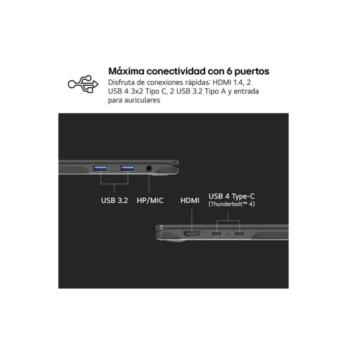 LG 16Z90RU-G.AA55B Portátil Gram 16" IPS WQXGA, Intel Core i5-1334U, 16GB RAM, 512GB SSD, Windows 11, Ligero 1.2kg 3 LG 16Z90RU-G.AA55B Portátil Gram 16" IPS WQXGA, Intel Core i5-1334U, 16GB RAM, 512GB SSD, Windows 11, Ligero 1.2kg 3