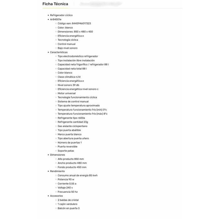Frigorífico combinado Aspes AR84501E 85 2 Frigorífico combinado Aspes AR84501E 85 2