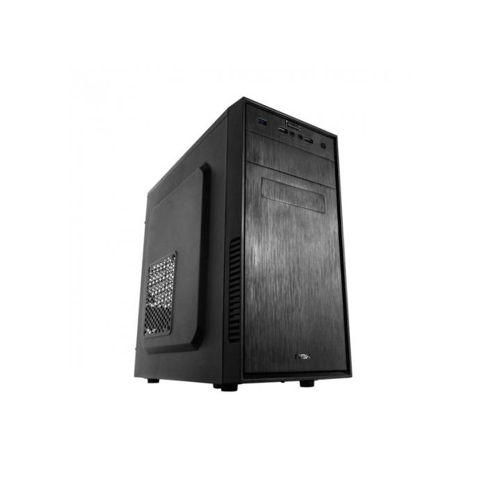 NOX NXFORTE Carcasa Ordenador Mini Torre Negro con USB 3.0, Ventilador 120mm, Bahías HDD/SSD, Chasis Acero SPCC y Frontal ABS Brush